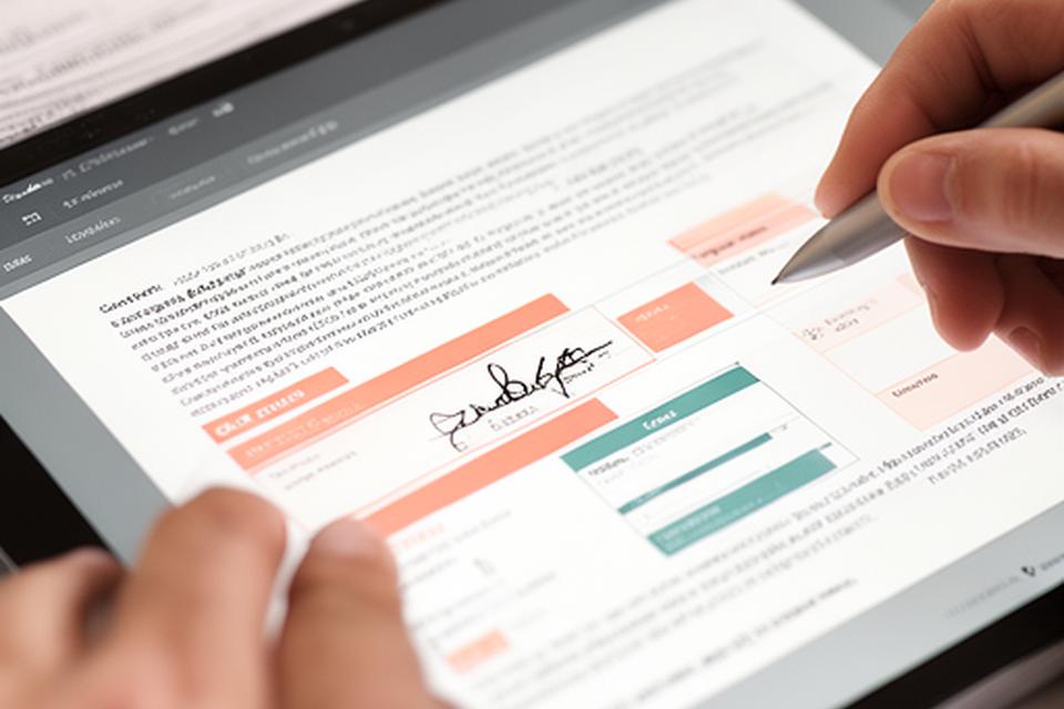 Close-up of signature and date fields placed neatly on a contract inside a document editor